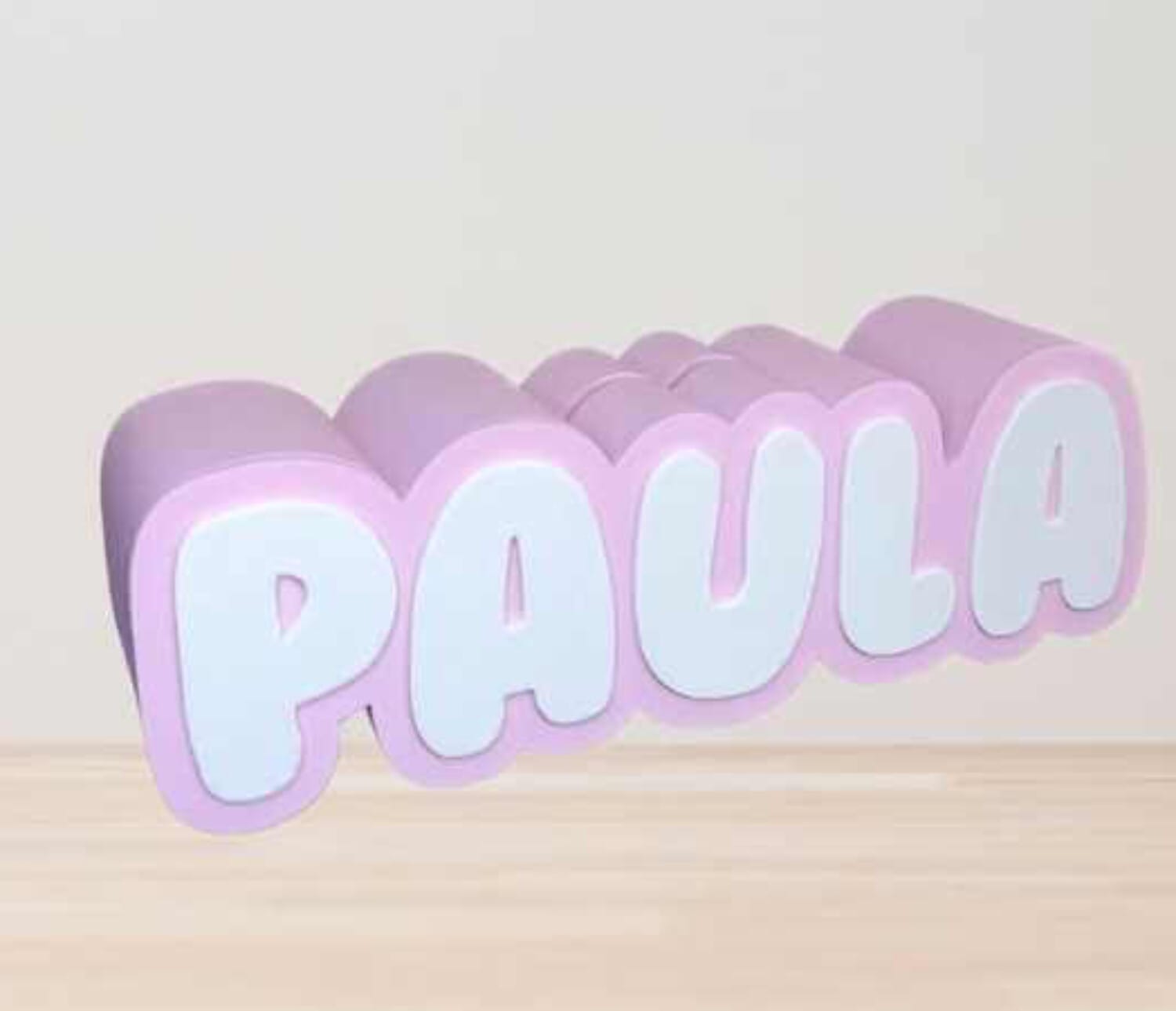 Hucha 3D rosa y blanco. Diseño propio. Reciclado