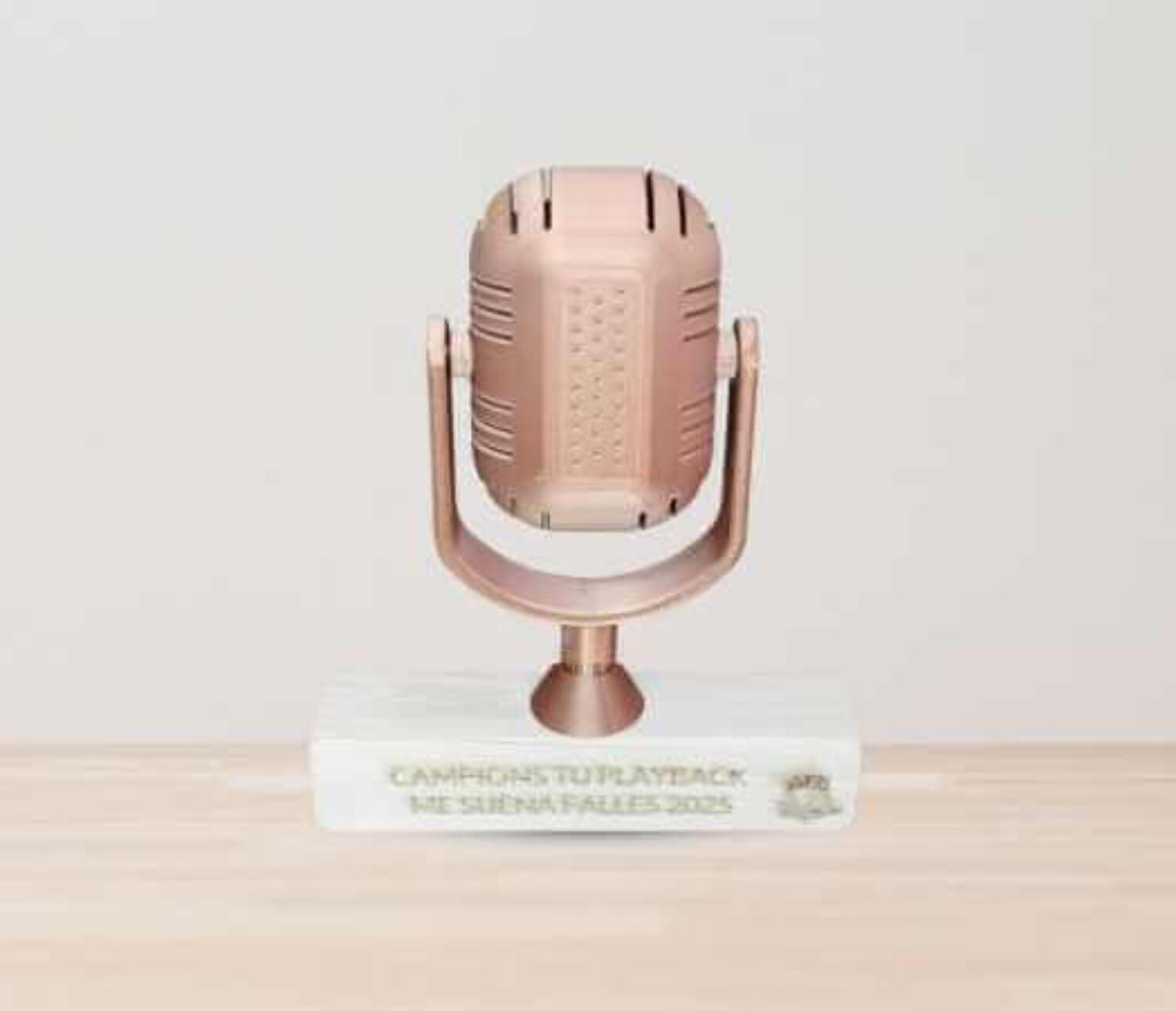 Trofeo Tu playback me suena falles 2025 impresión 3D acabado metalizado